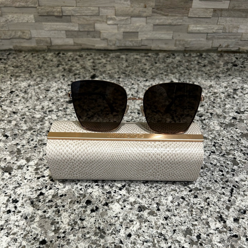 Jimmy choo Sunglasses with Case rose gold